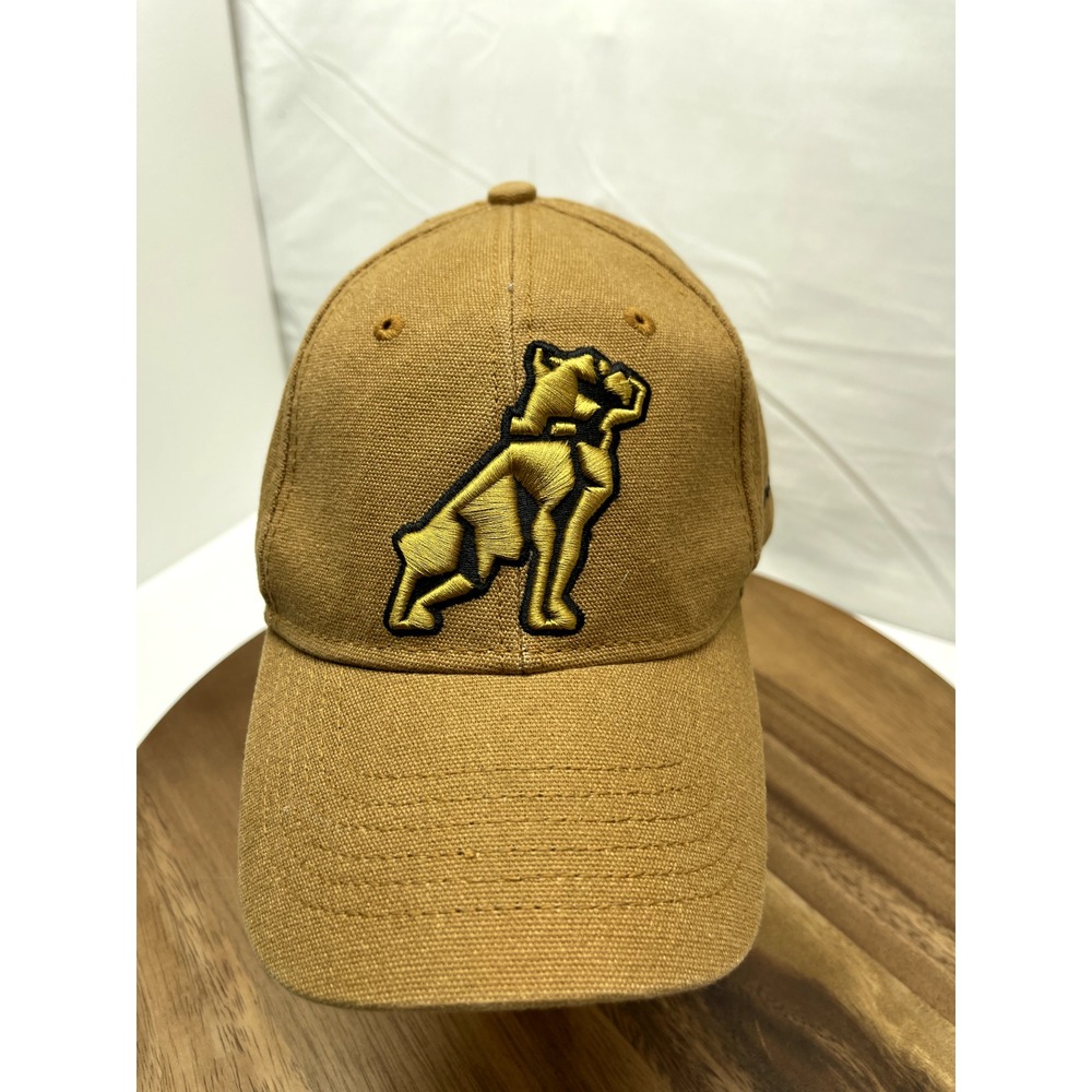 Mack Truck Bulldog Hat Cap Logo Khaki Gold Brown Vintage Mens Snapback Cap Hat